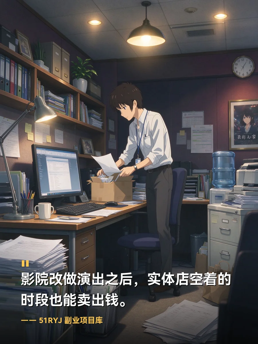 影院改做演出之后，实体店空着的时段也能卖出钱