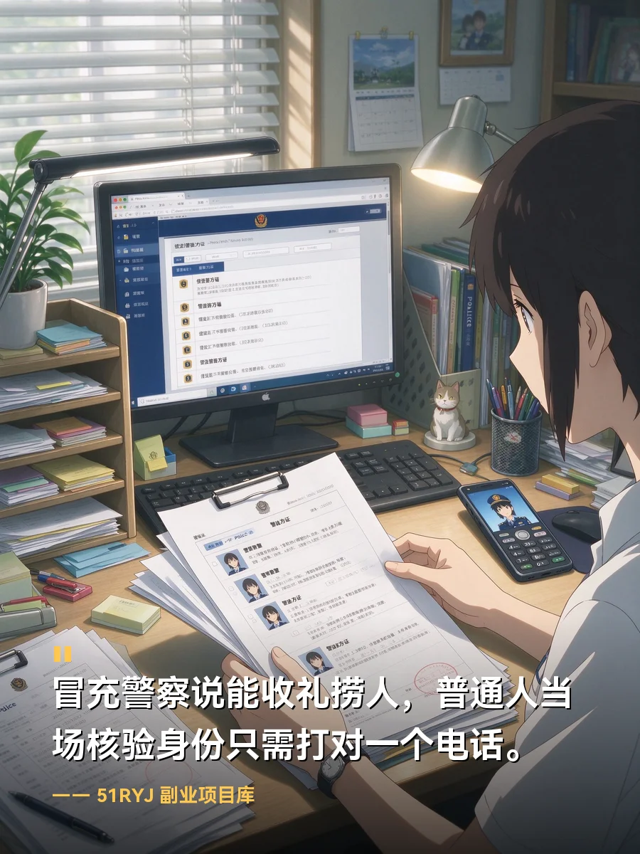 冒充警察说能收礼捞人，普通人当场核验身份只需打对一个电话
