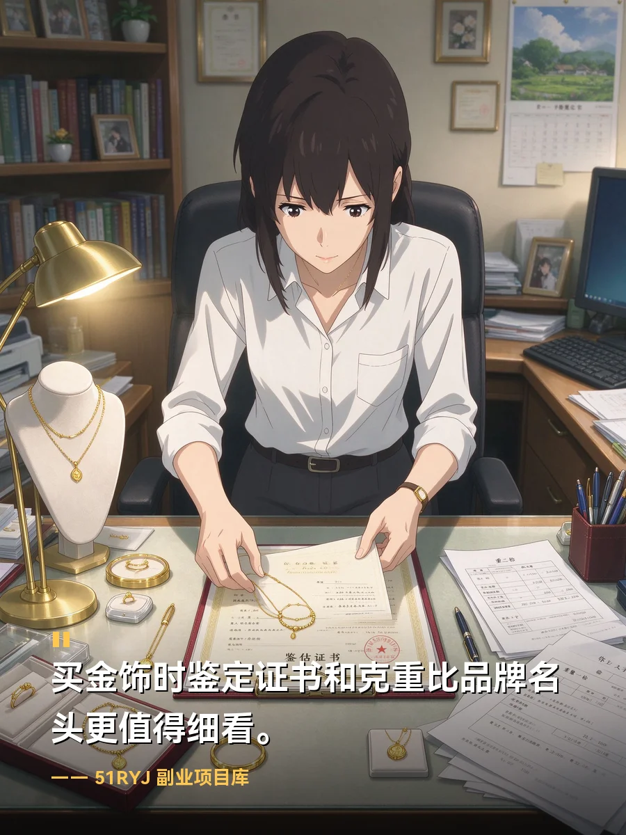 买金饰时鉴定证书和克重比品牌名头更值得细看