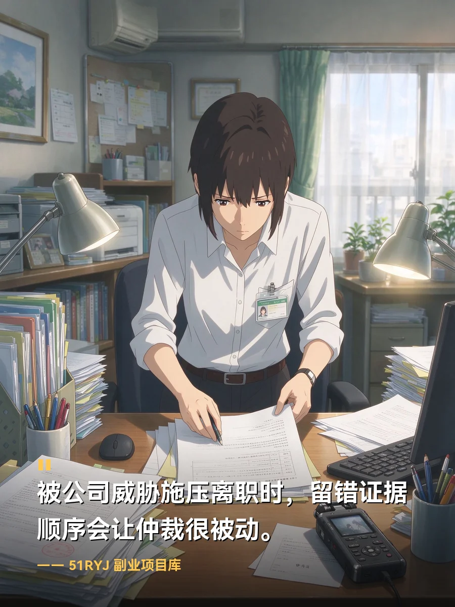 被公司威胁施压离职时，留错证据顺序会让仲裁很被动
