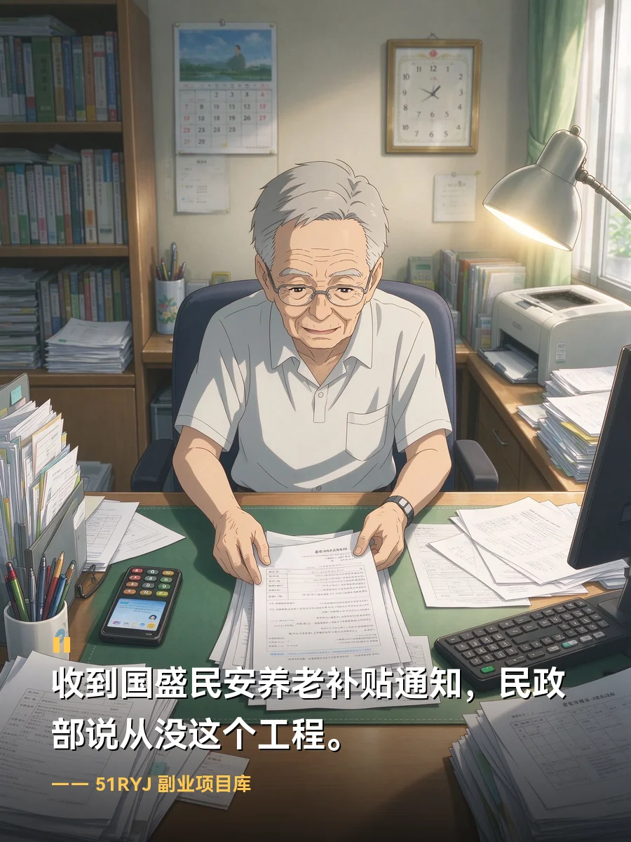 收到国盛民安养老补贴通知，民政部说从没这个工程