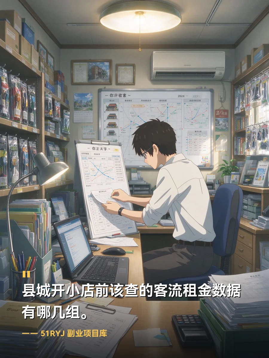 县城开小店前该查的客流租金数据有哪几组