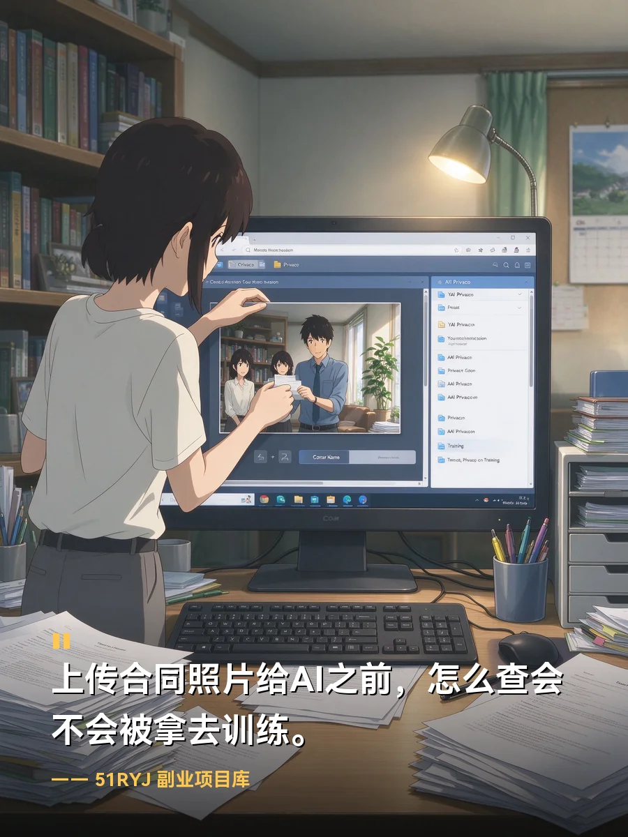 上传合同照片给AI之前，怎么查会不会被拿去训练
