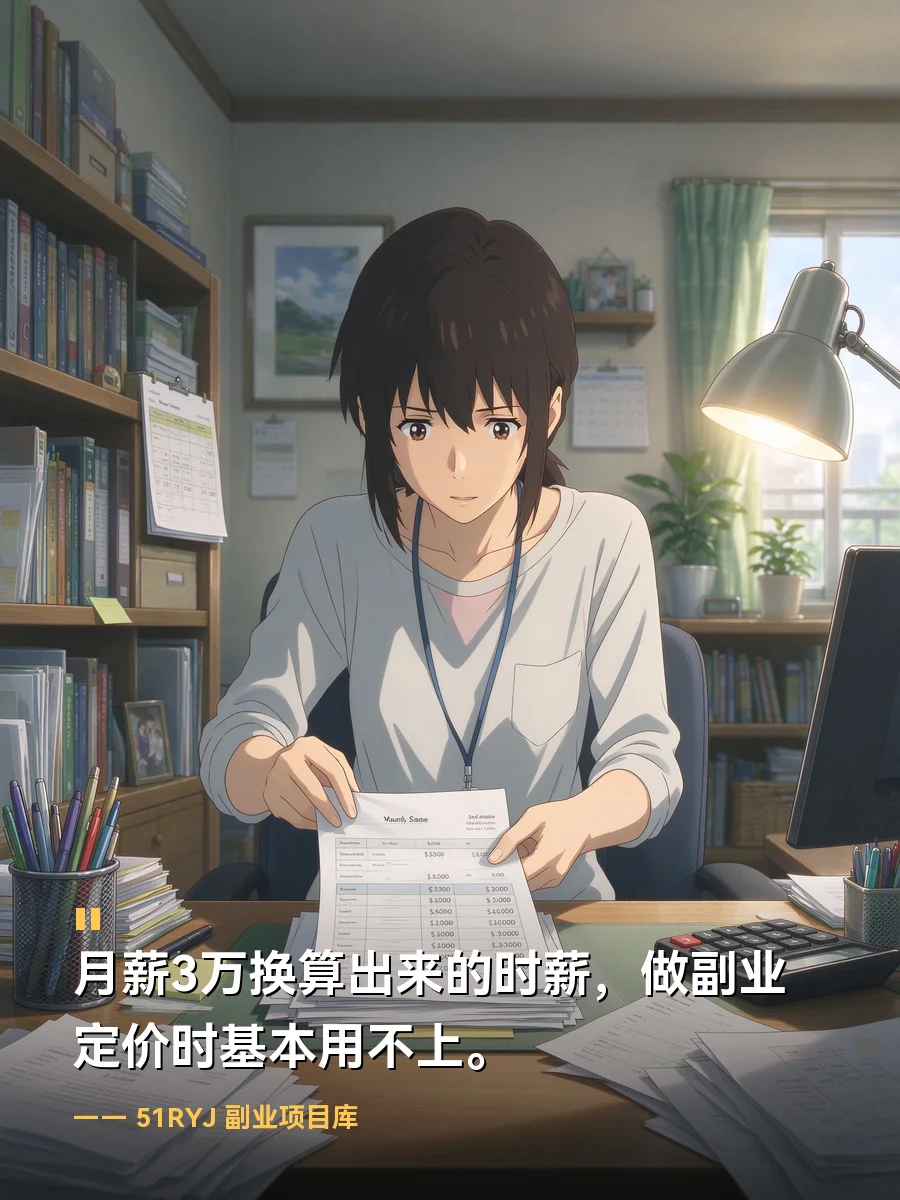 月薪3万换算出来的时薪，做副业定价时基本用不上