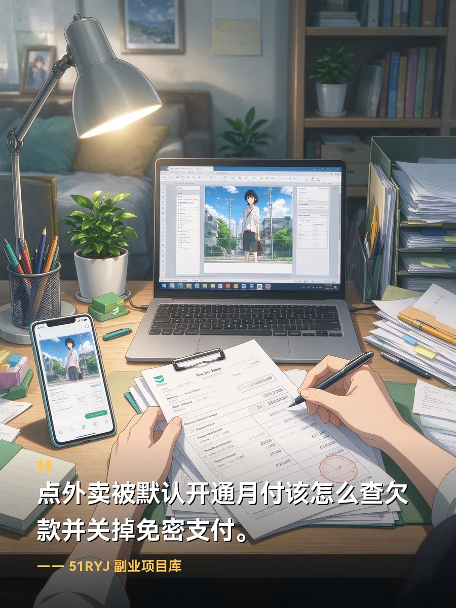 点外卖被默认开通月付该怎么查欠款并关掉免密支付