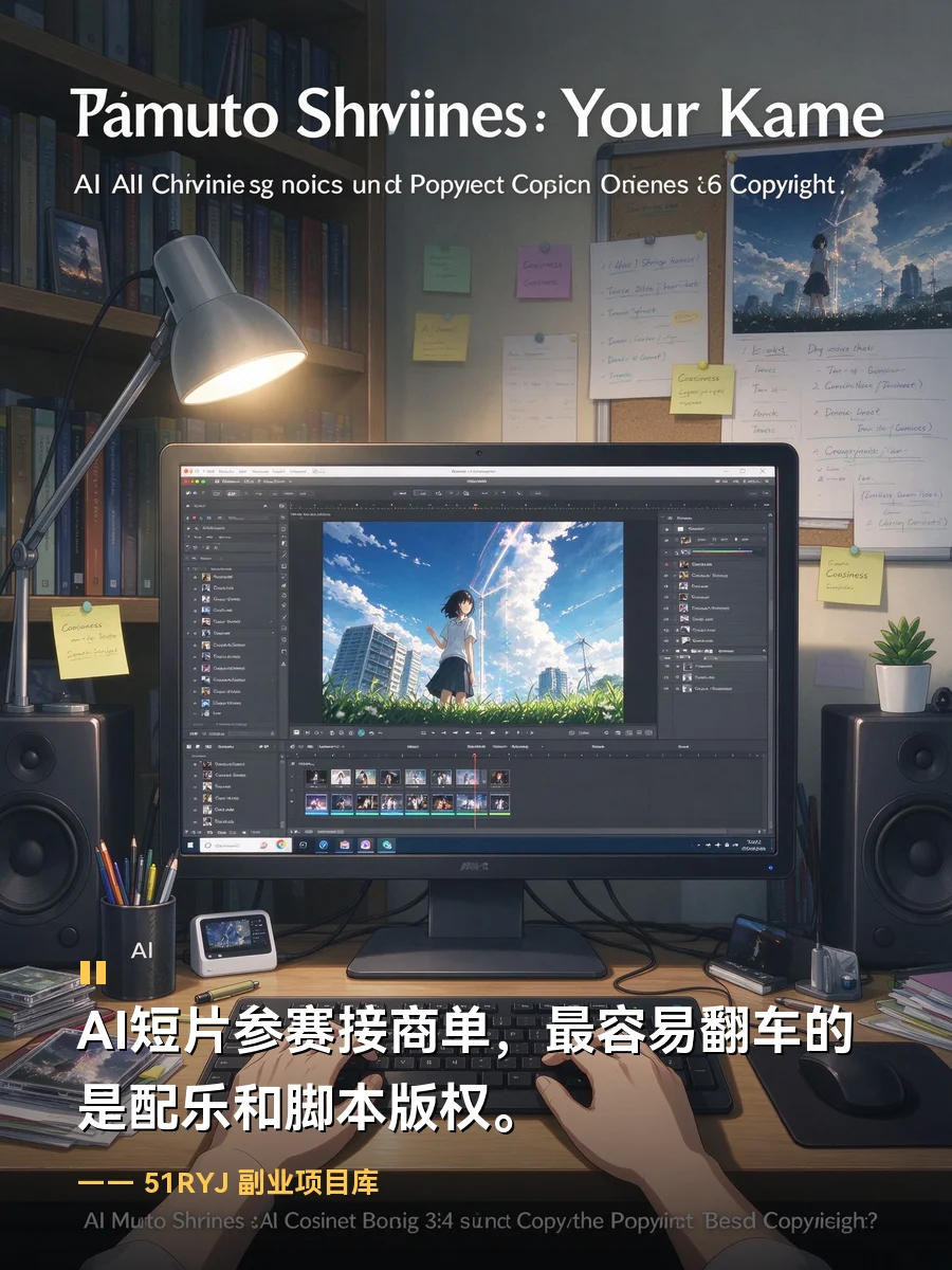 AI短片参赛接商单，最容易翻车的是配乐和脚本版权