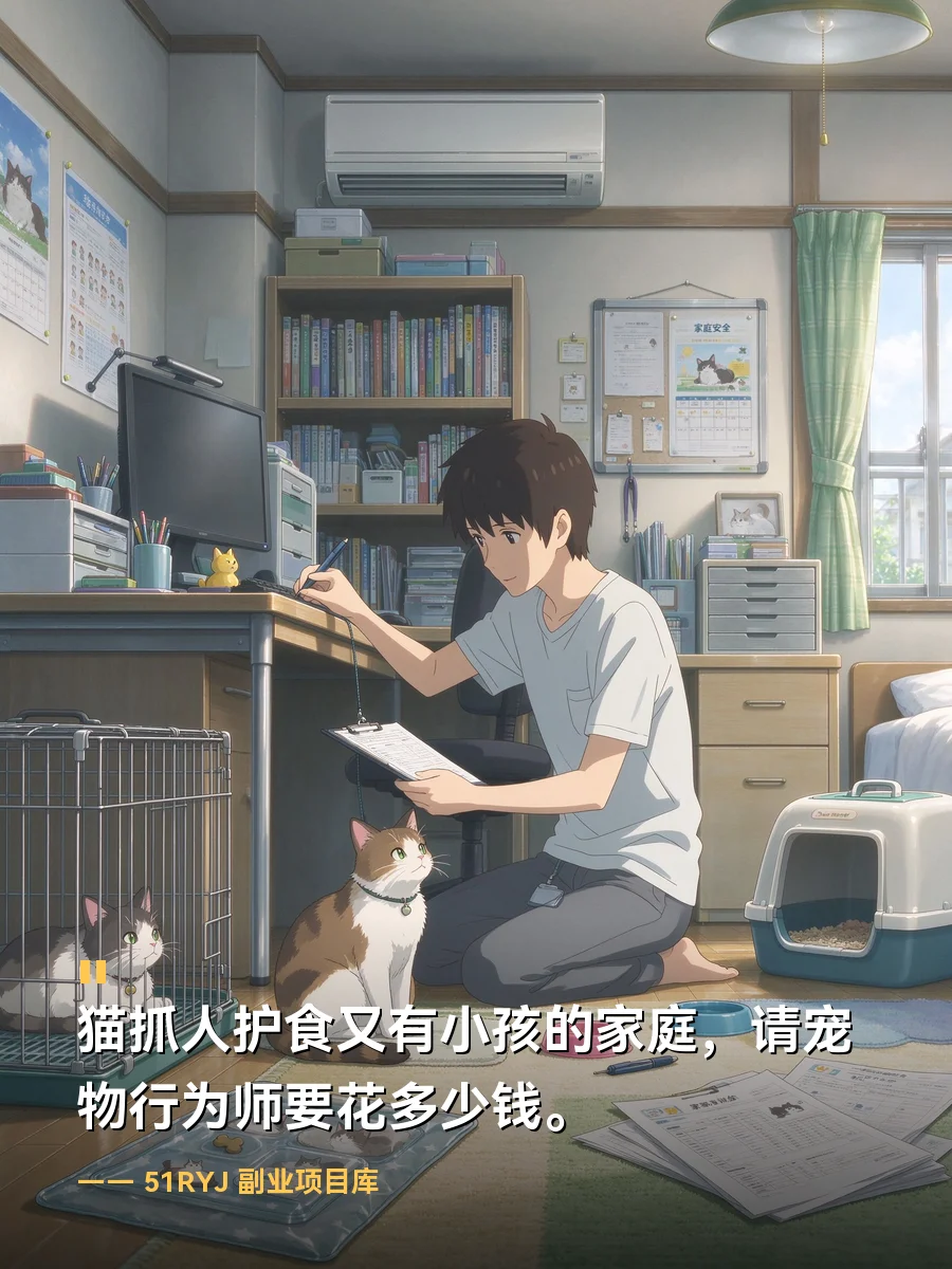 猫抓人护食又有小孩的家庭，请宠物行为师要花多少钱