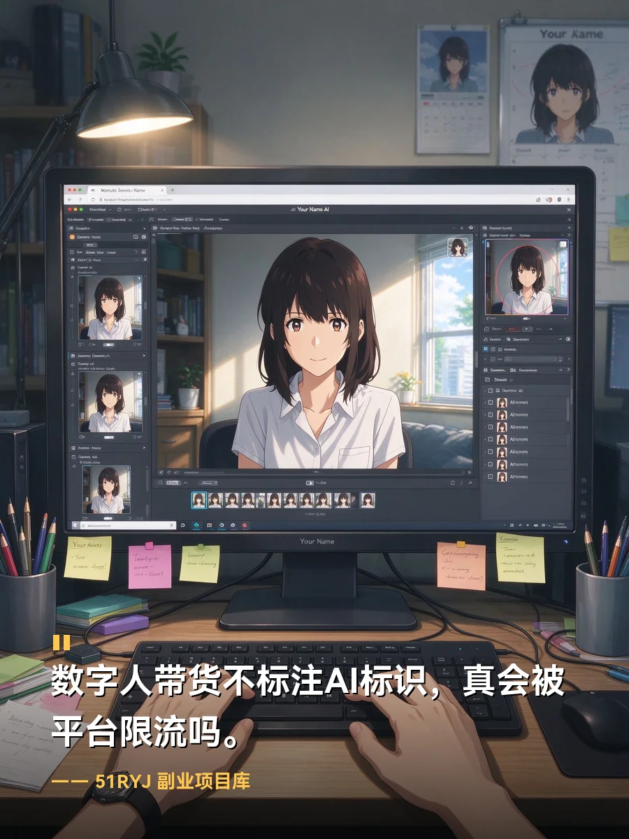 数字人带货不标注AI标识，真会被平台限流吗