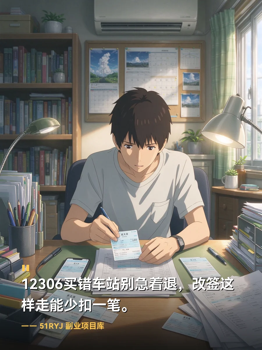 12306买错车站别急着退，改签这样走能少扣一笔