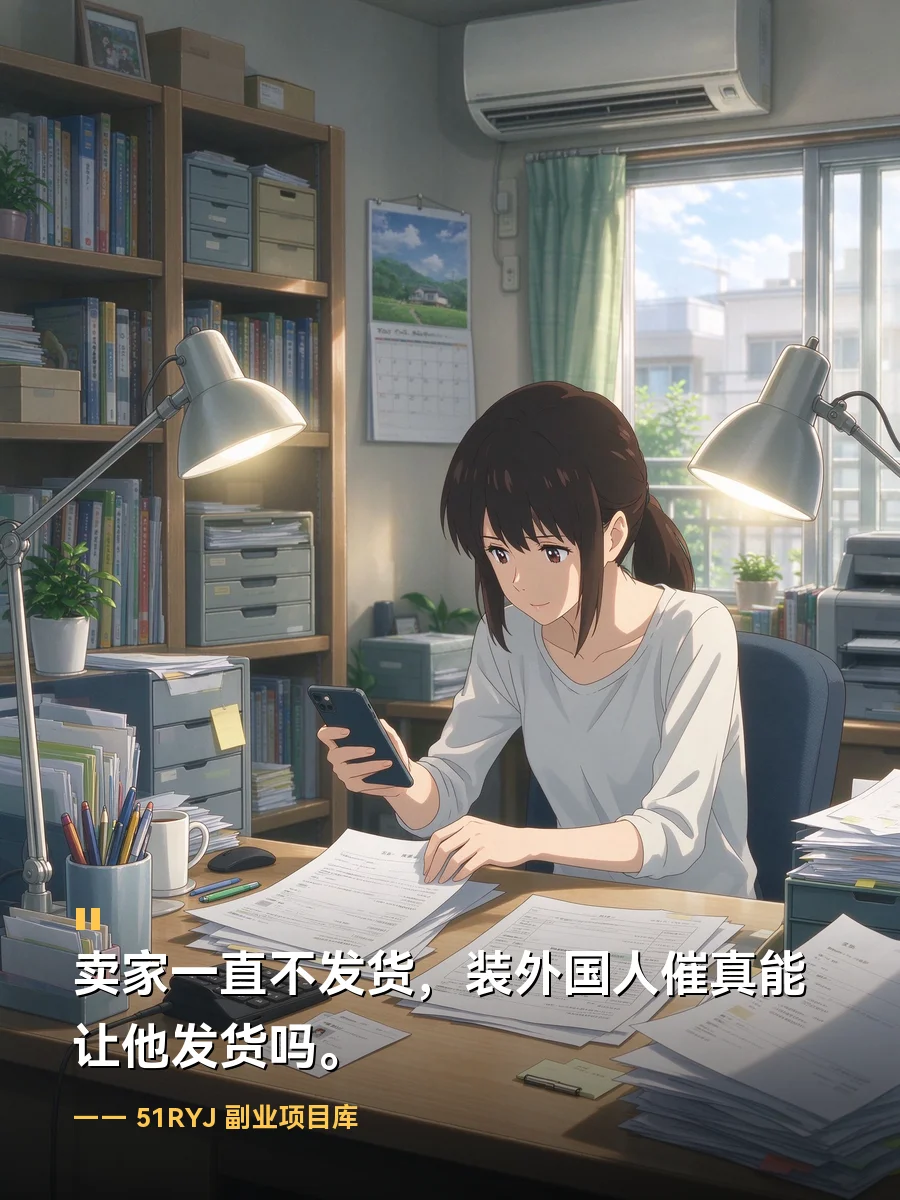 卖家一直不发货，装外国人催真能让他发货吗