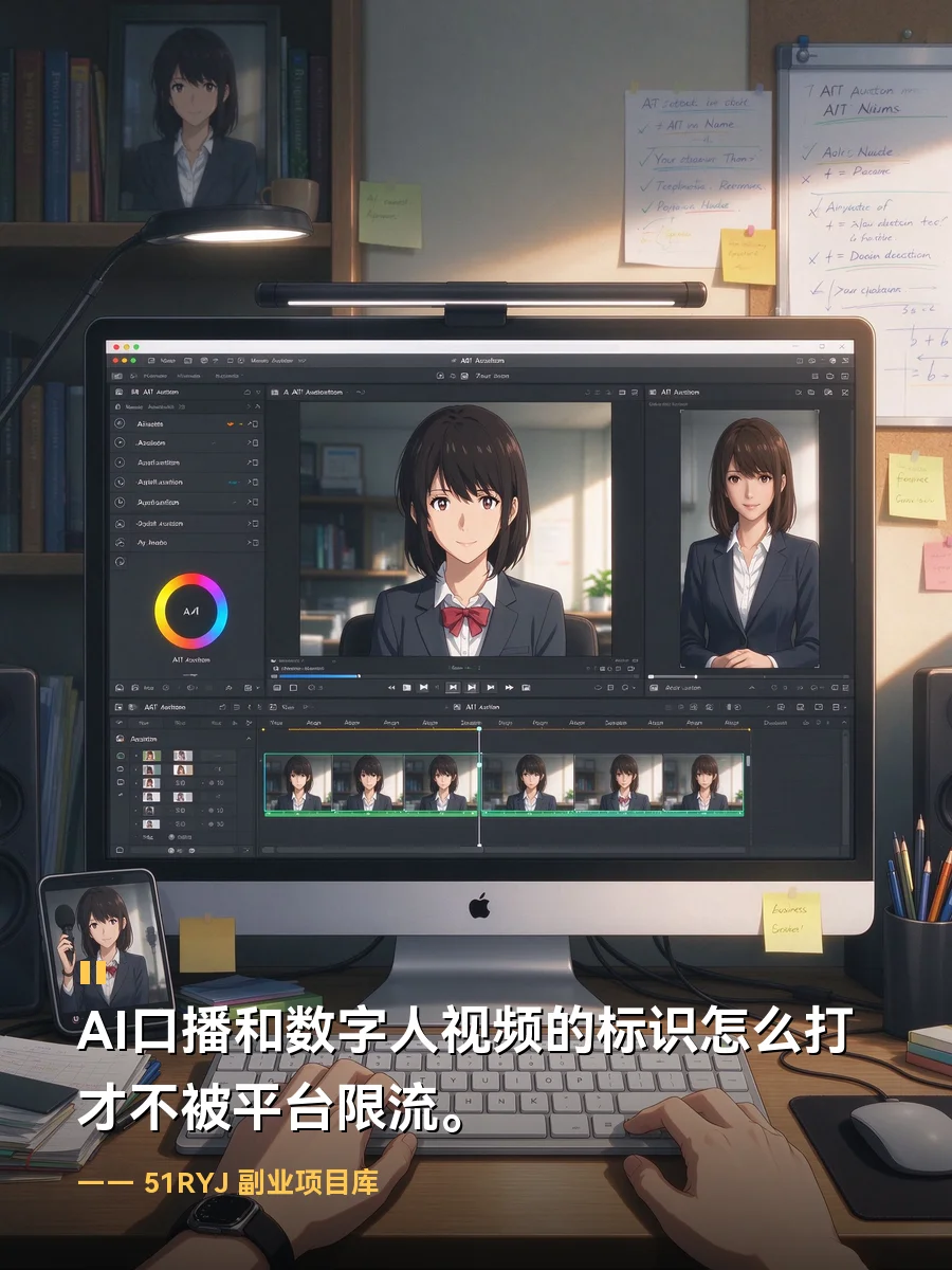 AI口播和数字人视频的标识怎么打才不被平台限流