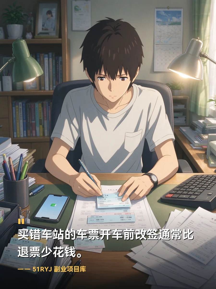 买错车站的车票开车前改签通常比退票少花钱