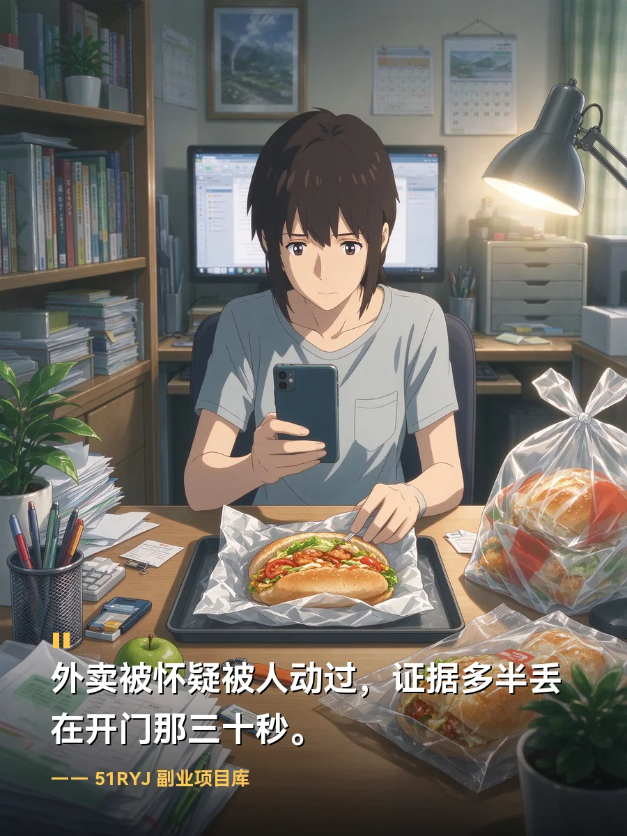 外卖被怀疑被人动过，证据多半丢在开门那三十秒