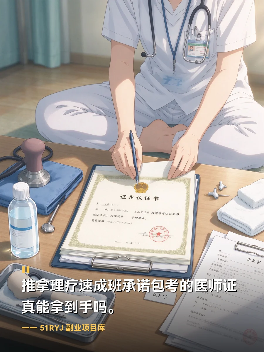 推拿理疗速成班承诺包考的医师证真能拿到手吗