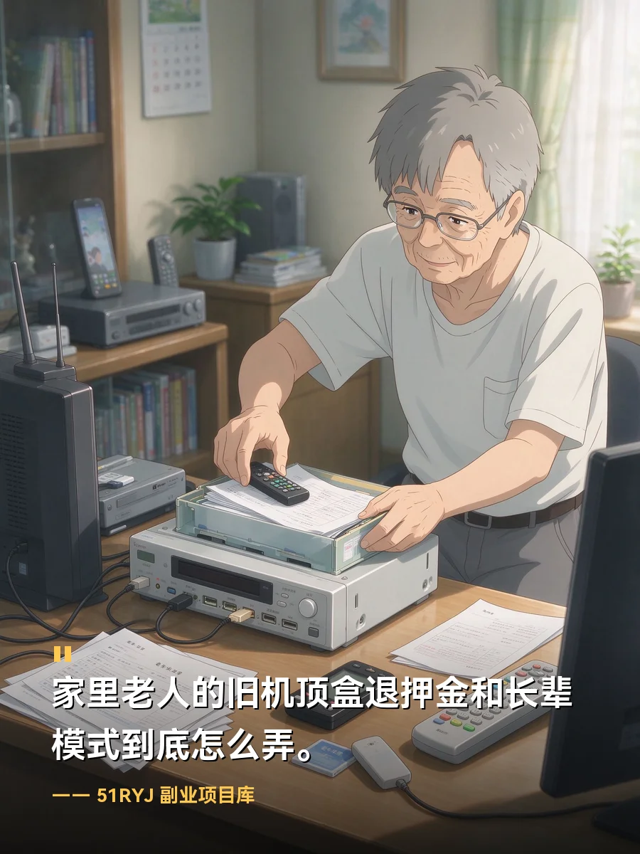家里老人的旧机顶盒退押金和长辈模式到底怎么弄