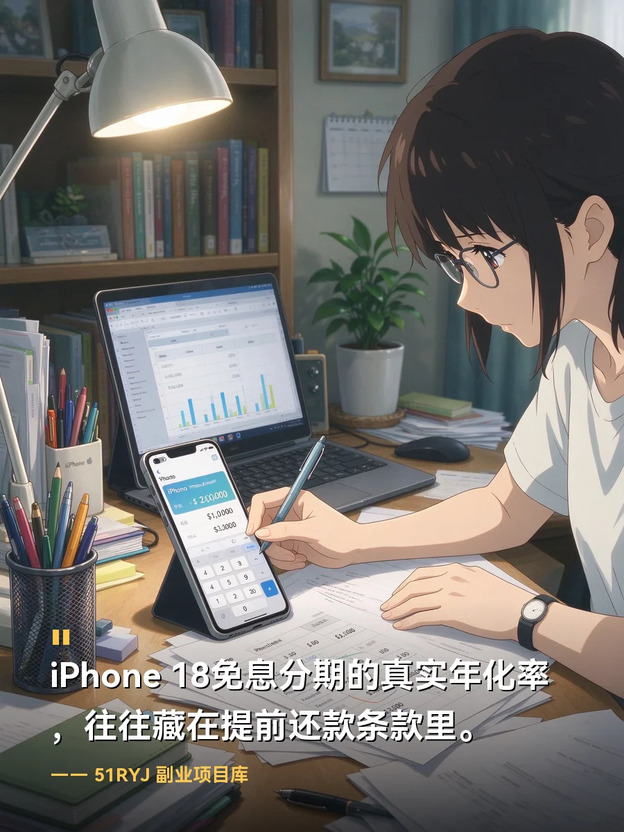 iPhone 18免息分期的真实年化率，往往藏在提前还款条款里