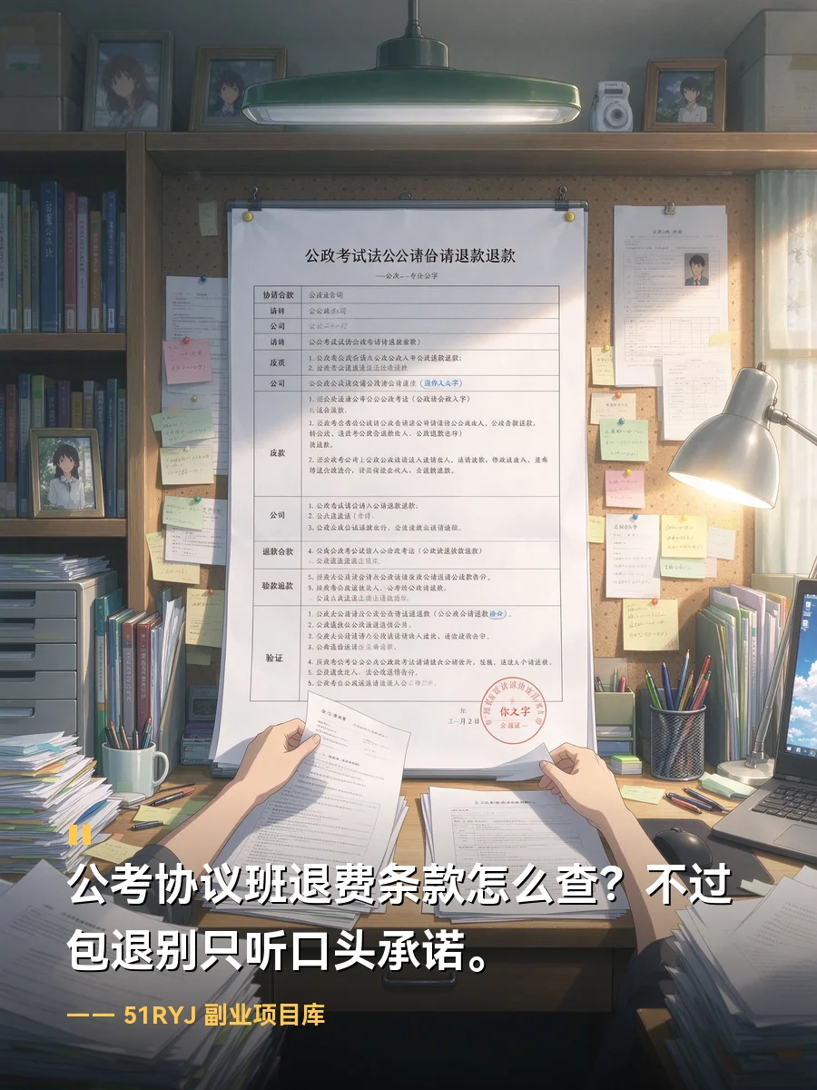 公考协议班退费条款怎么查？不过包退别只听口头承诺