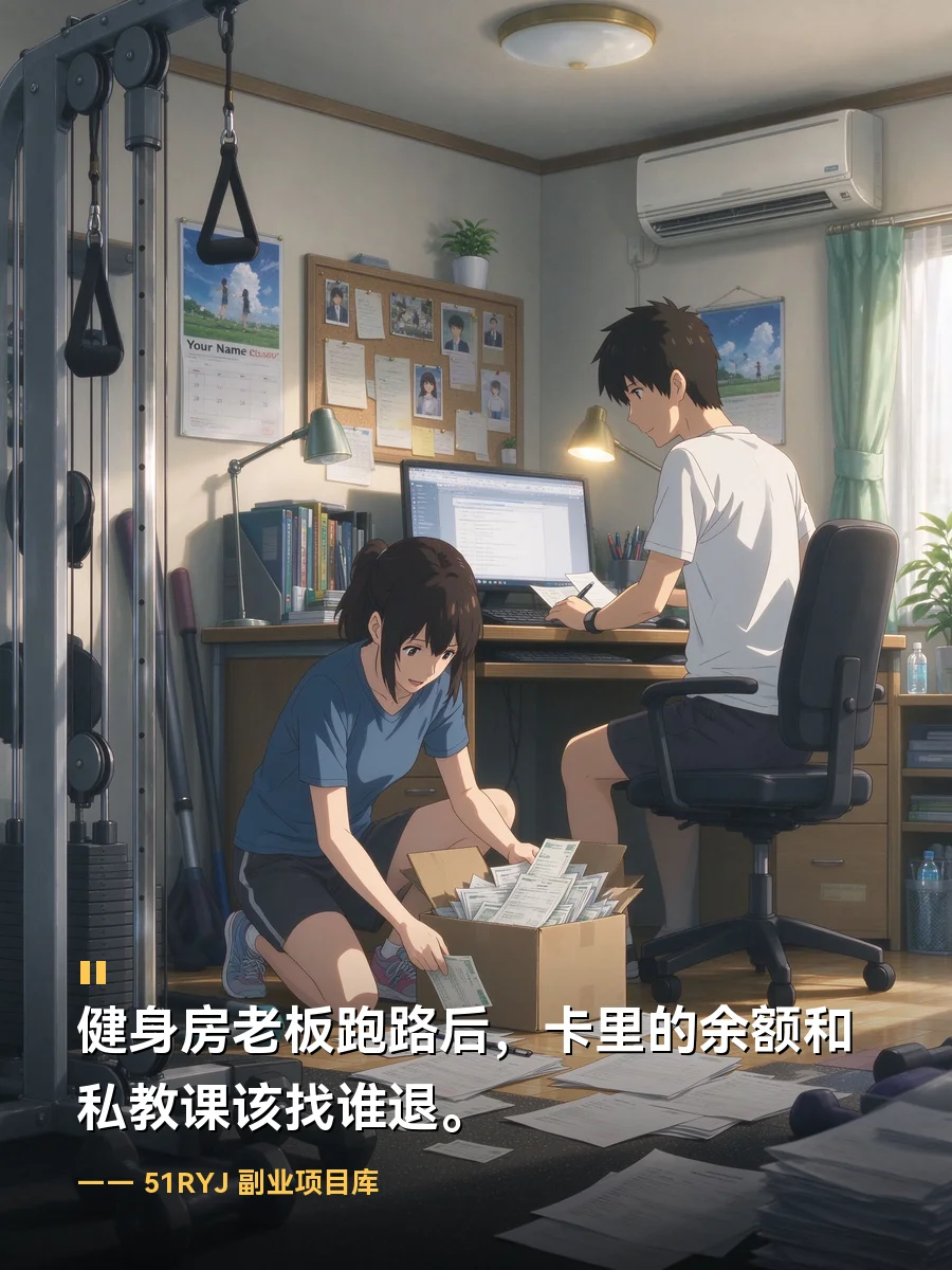 健身房老板跑路后，卡里的余额和私教课该找谁退