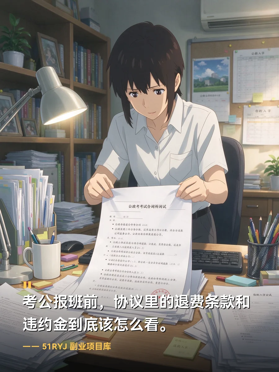 考公报班前，协议里的退费条款和违约金到底该怎么看