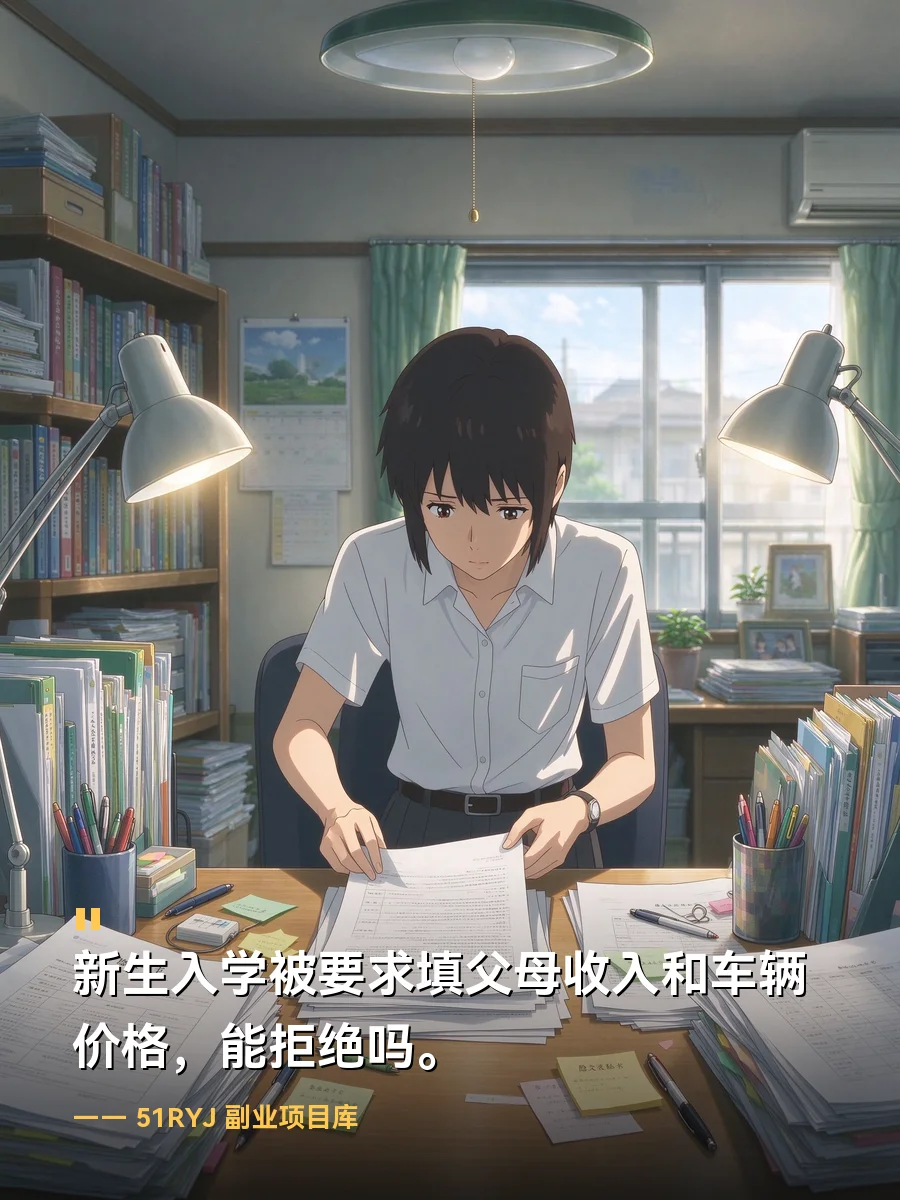 新生入学被要求填父母收入和车辆价格，能拒绝吗
