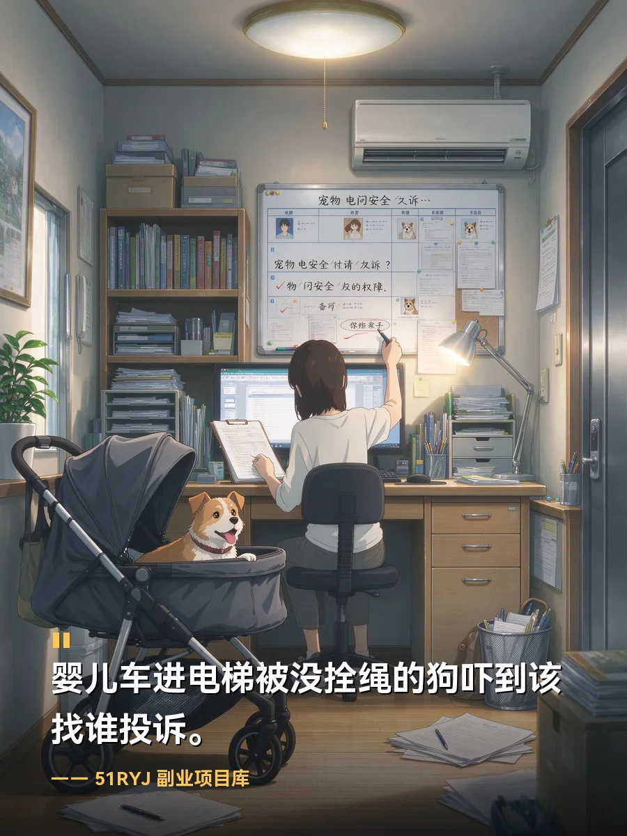 婴儿车进电梯被没拴绳的狗吓到该找谁投诉
