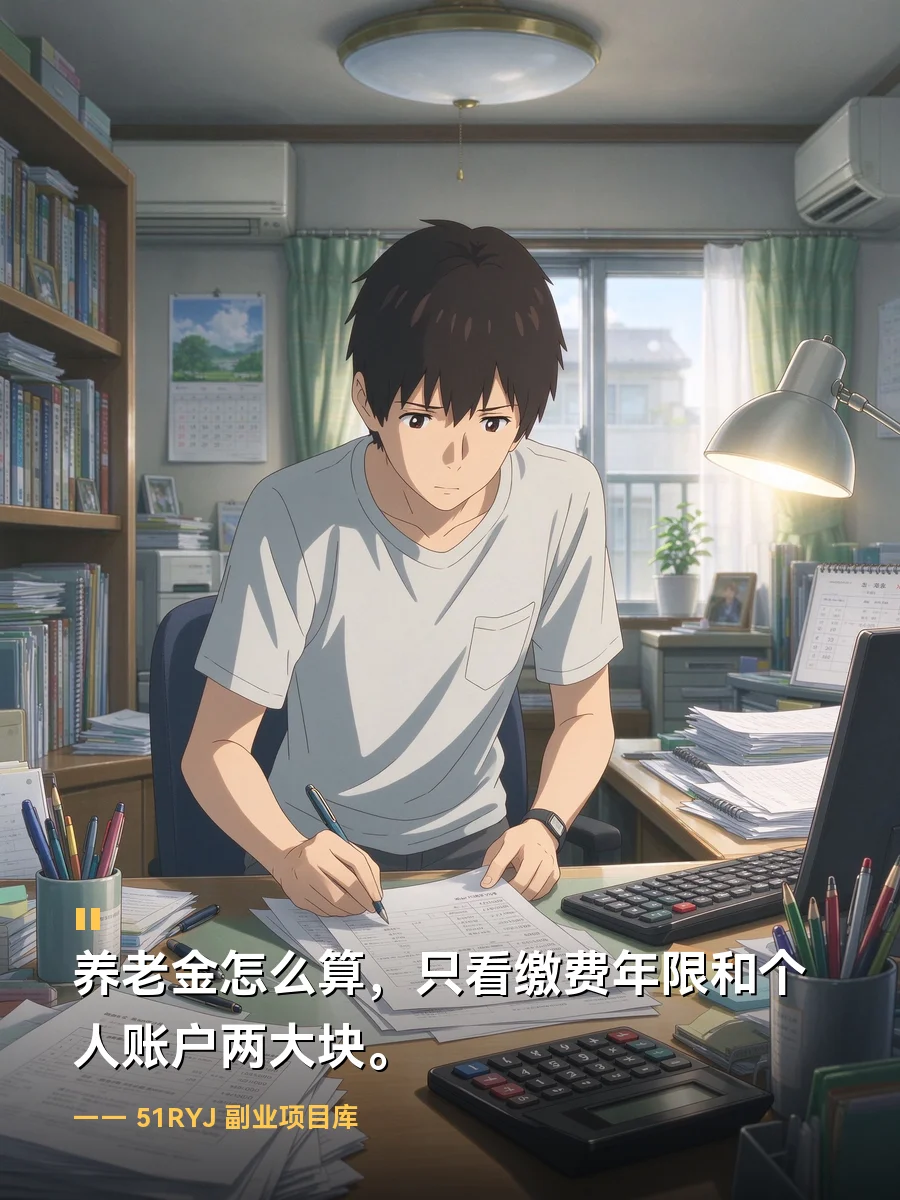 养老金怎么算，只看缴费年限和个人账户两大块