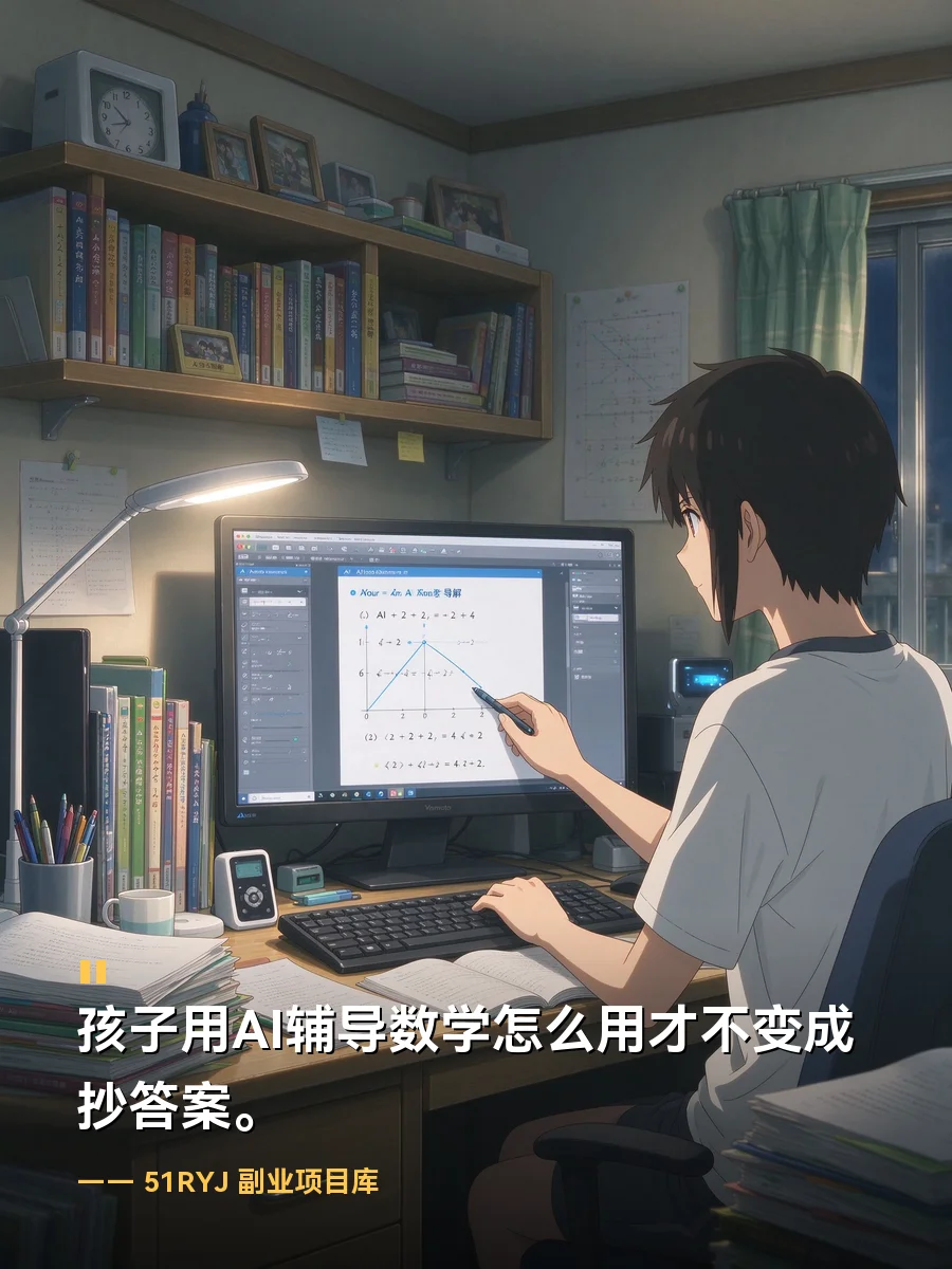 孩子用AI辅导数学怎么用才不变成抄答案
