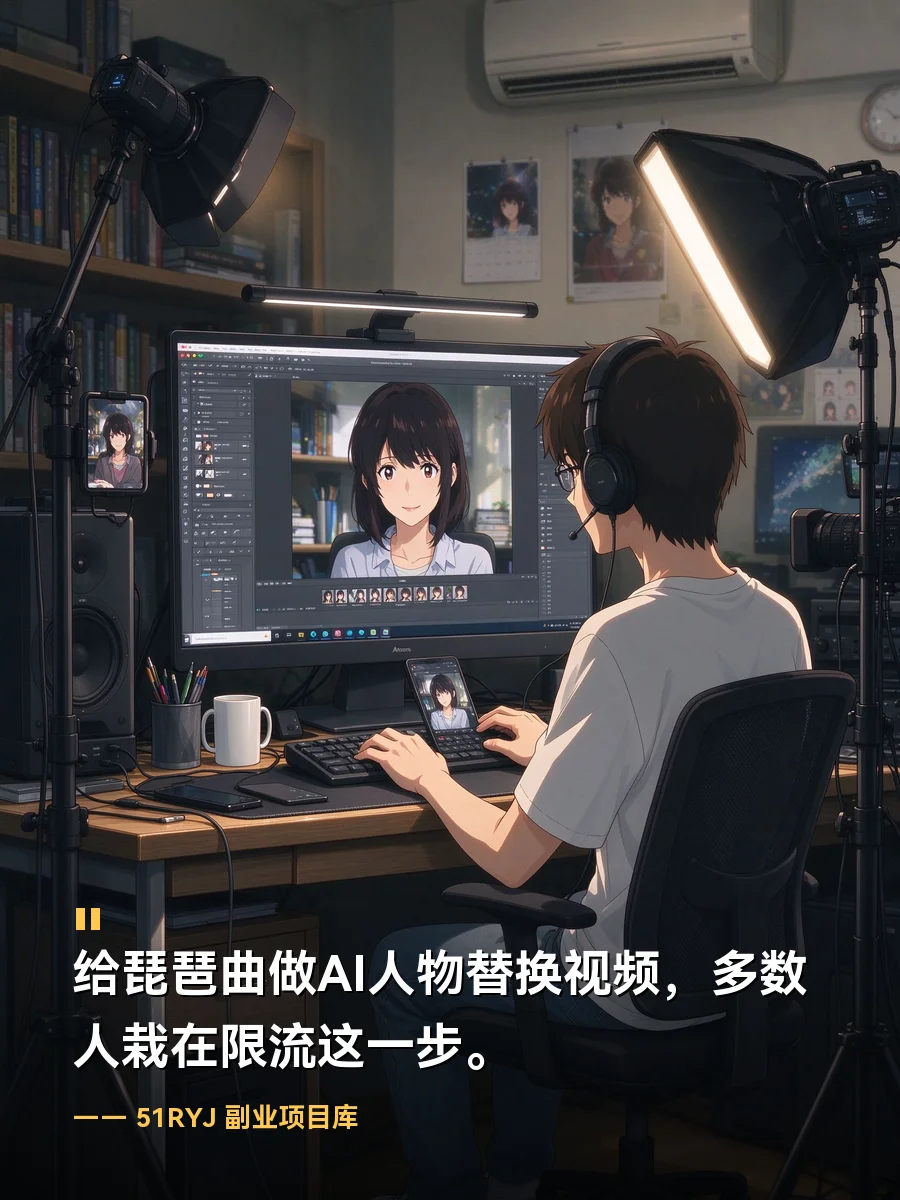 给琵琶曲做AI人物替换视频，多数人栽在限流这一步