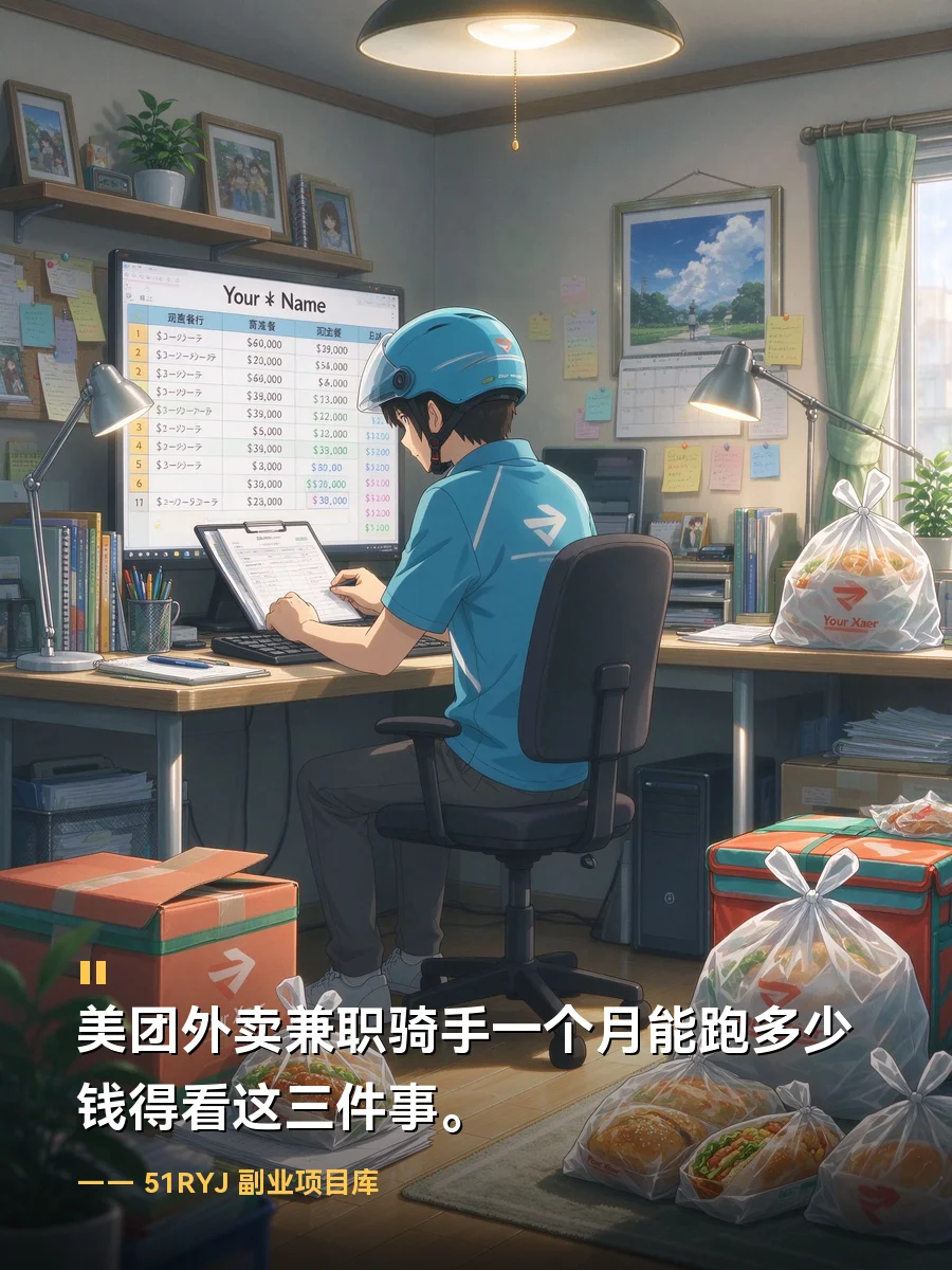 美团外卖兼职骑手一个月能跑多少钱得看这三件事