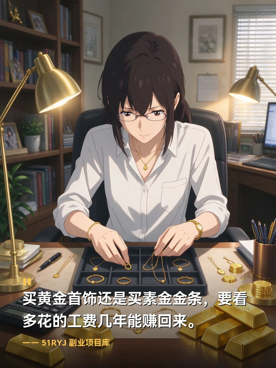 买黄金首饰还是买素金金条，要看多花的工费几年能赚回来