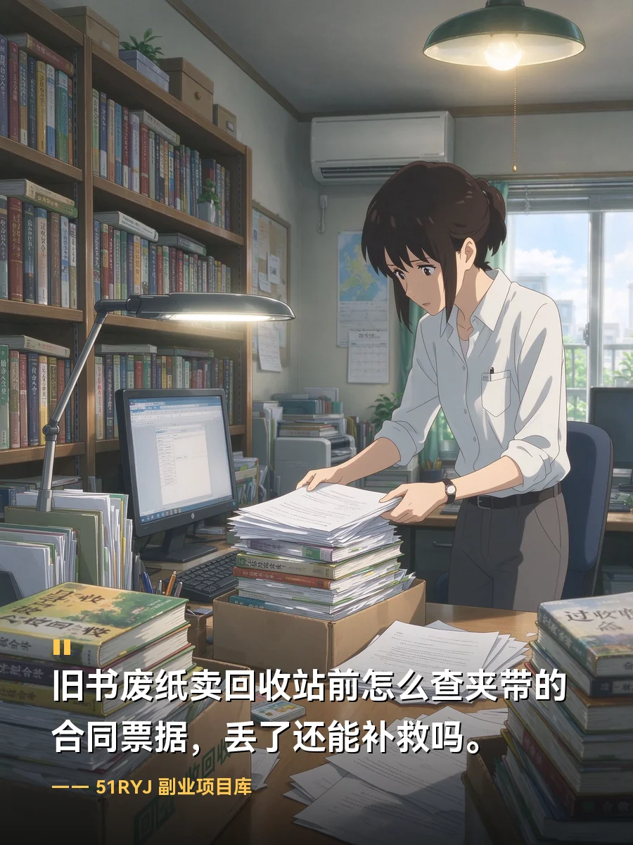 旧书废纸卖回收站前怎么查夹带的合同票据？丢了还能补救吗