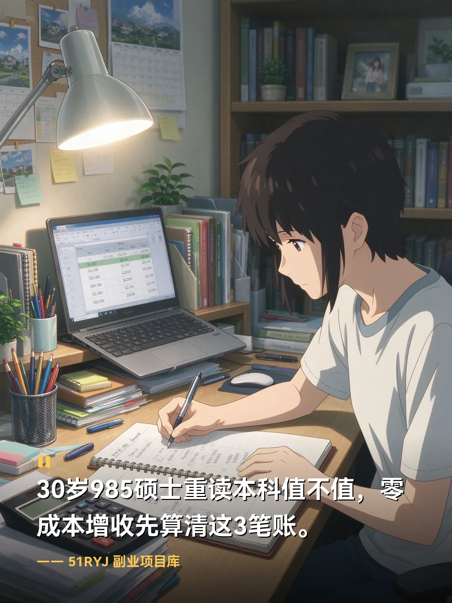 30岁985硕士重读本科值不值？零成本增收先算清这3笔账
