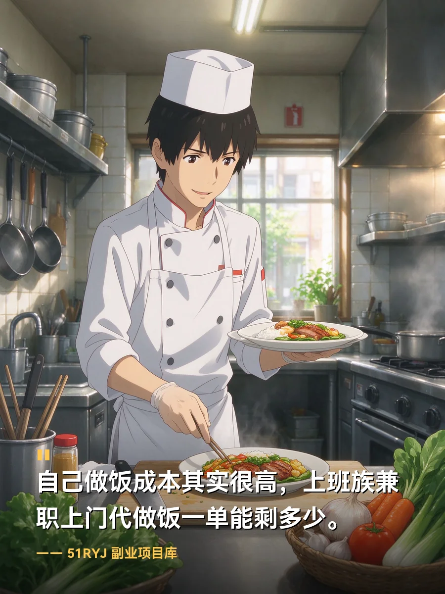 自己做饭成本其实很高？上班族兼职上门代做饭一单能剩多少