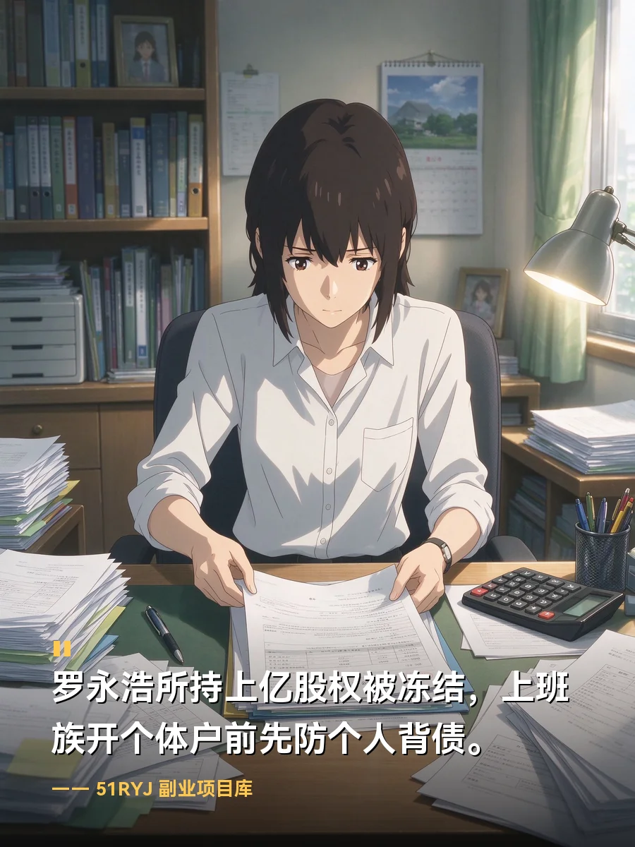 罗永浩所持上亿股权被冻结？上班族开个体户前先防个人背债
