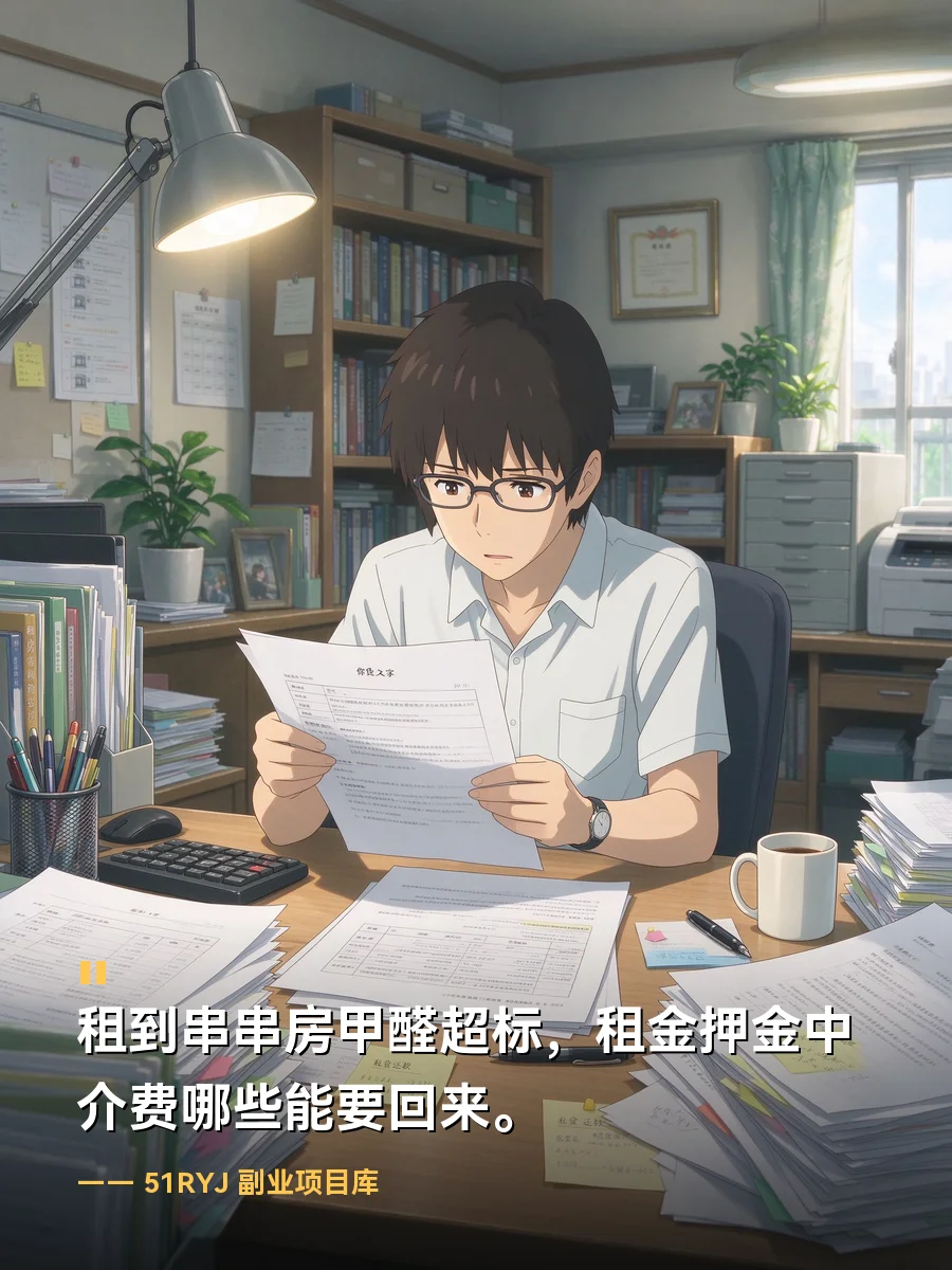 租到串串房甲醛超标，租金押金中介费哪些能要回来