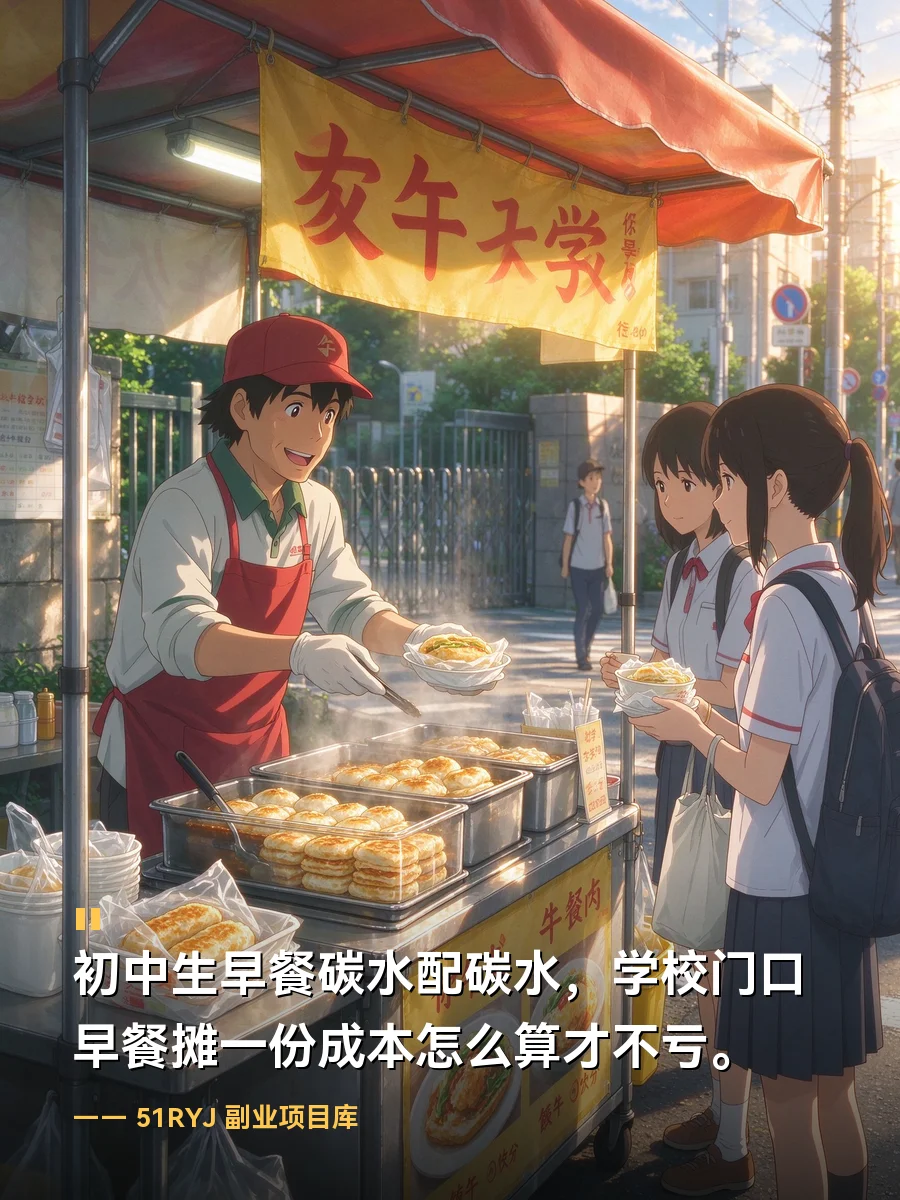 初中生早餐碳水配碳水？学校门口早餐摊一份成本怎么算才不亏
