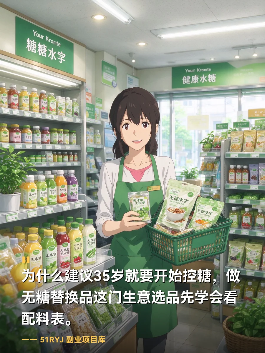 为什么建议35岁就要开始控糖？做无糖替换品这门生意，选品先学会看配料表
