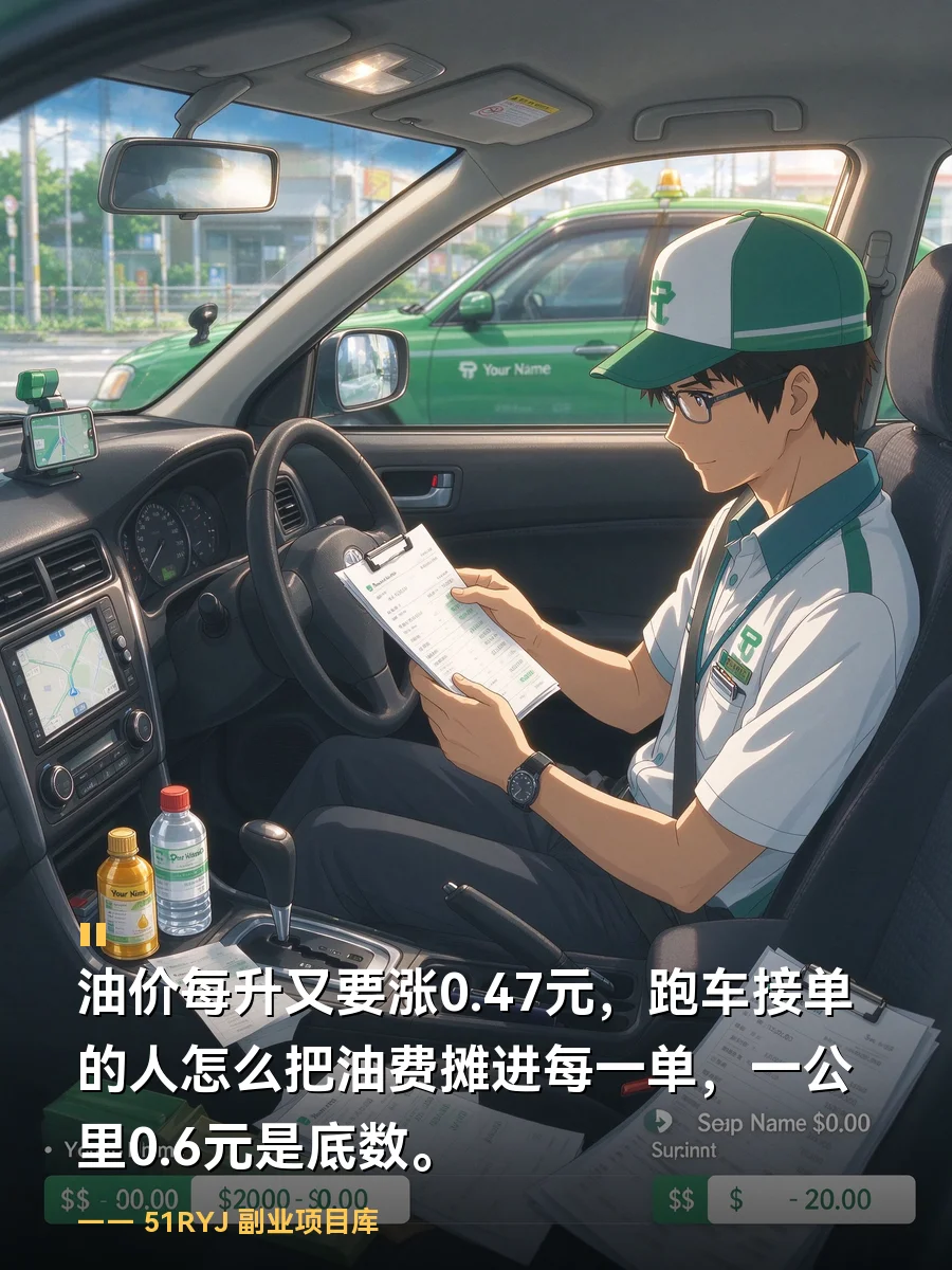 油价每升又要涨0.47元：跑车接单的人怎么把油费摊进每一单，一公里0.6元是底数