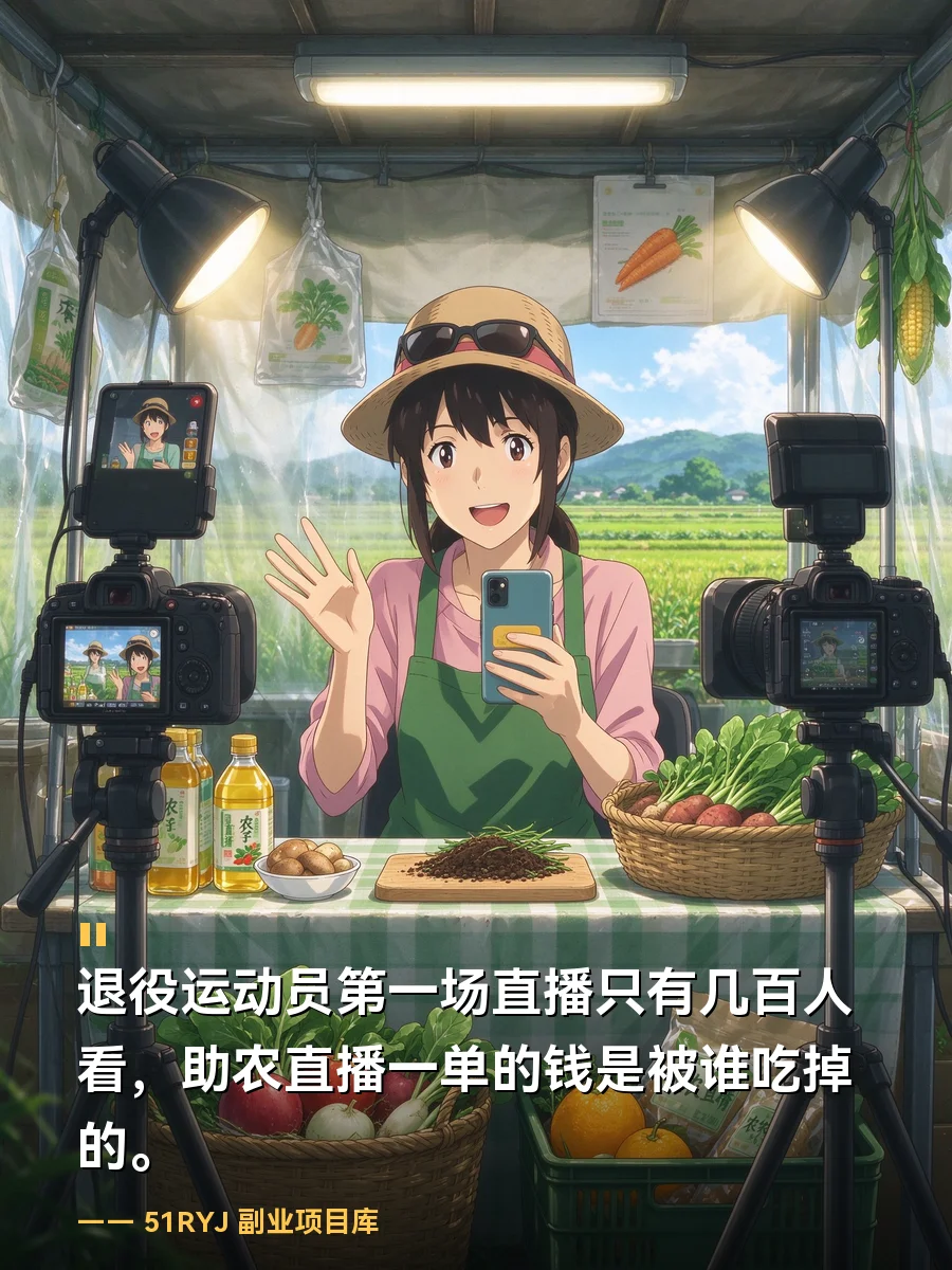 退役运动员第一场直播只有几百人看：助农直播一单的钱是被谁吃掉的