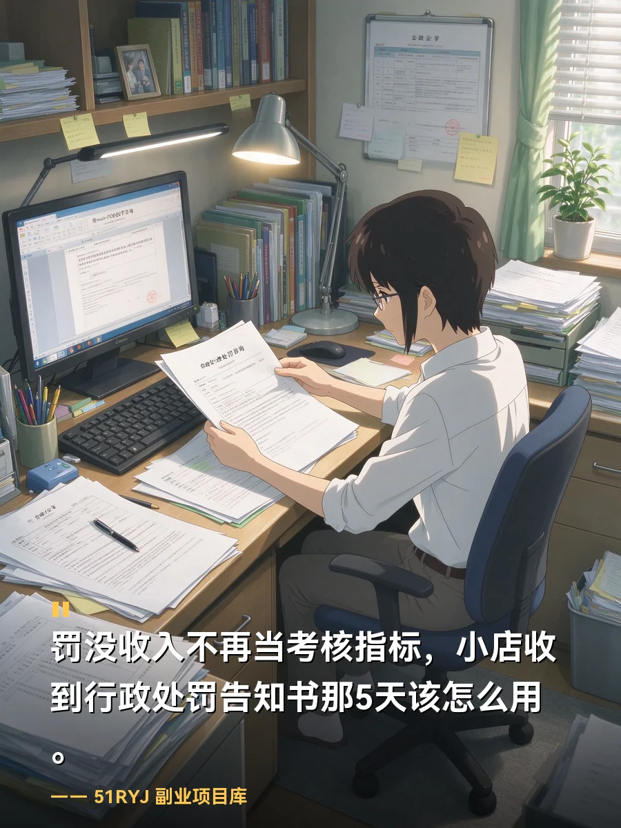 罚没收入不再当考核指标：小店收到行政处罚告知书，那5天该怎么用