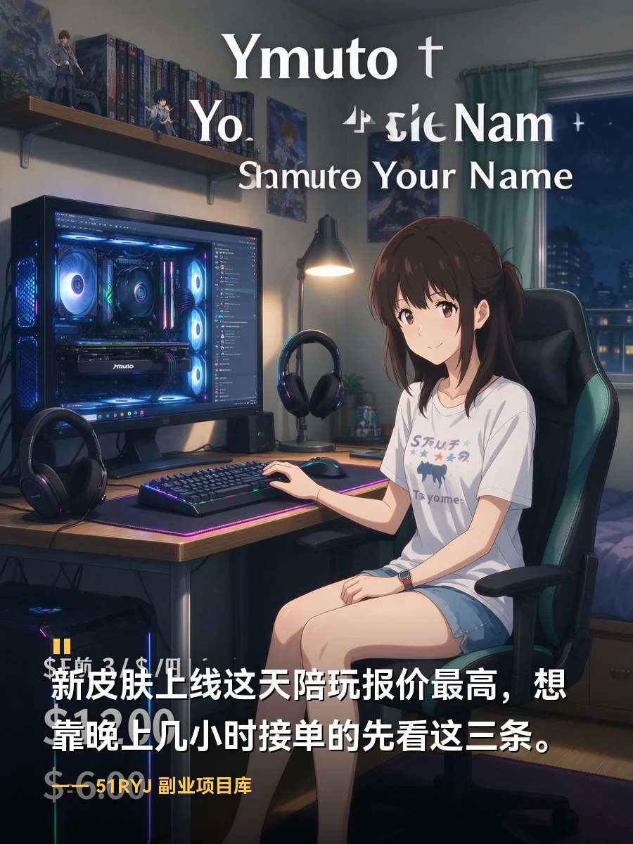 新皮肤上线这天陪玩报价最高：想靠晚上几小时接单的，先看这三条