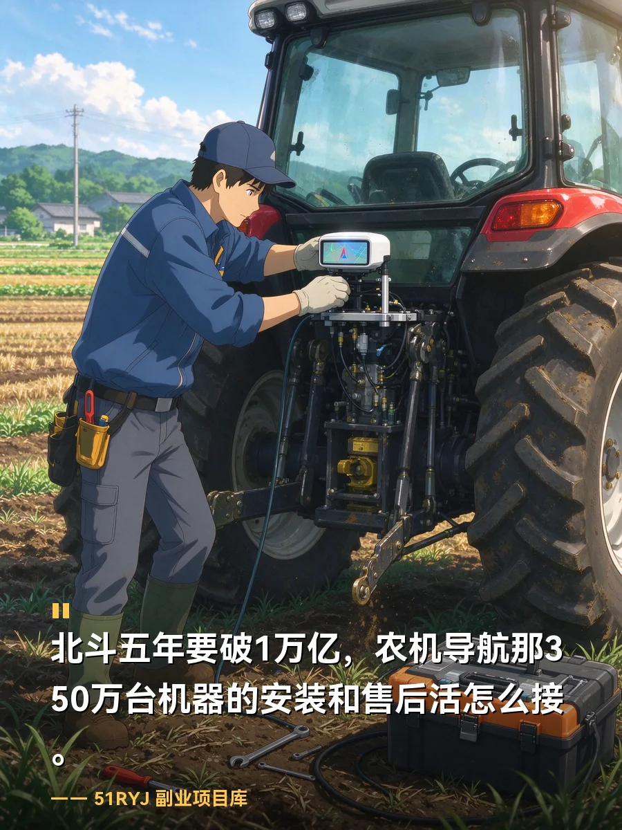 北斗五年要破1万亿：农机导航那350万台机器的安装和售后，活怎么接