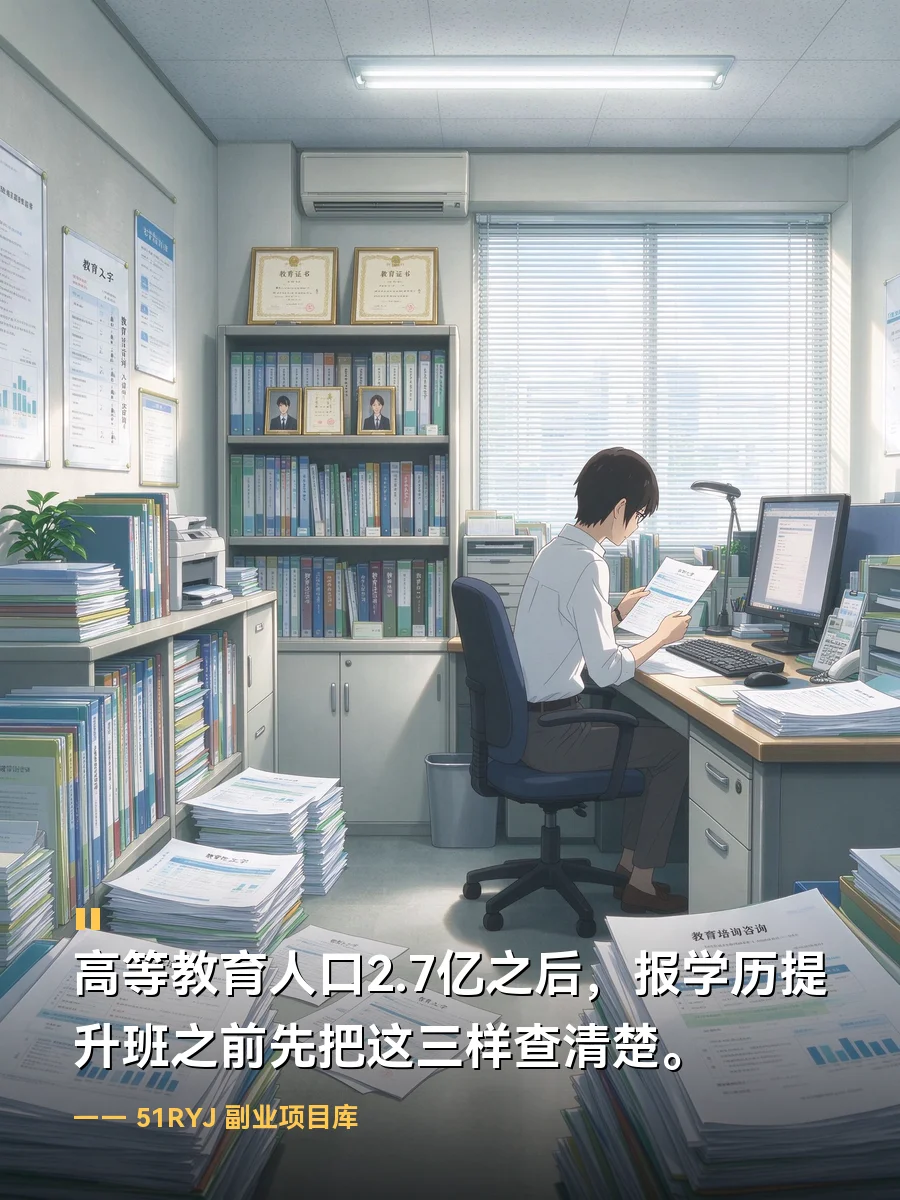 高等教育人口2.7亿之后：报学历提升班之前，先把这三样查清楚