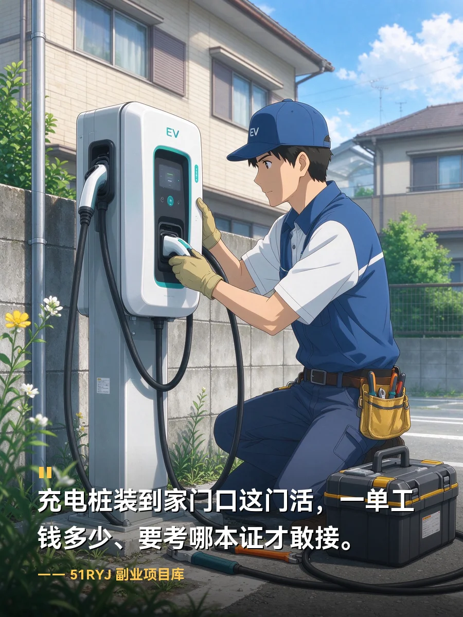 充电桩装到家门口这门活：一单工钱多少、要考哪本证才敢接