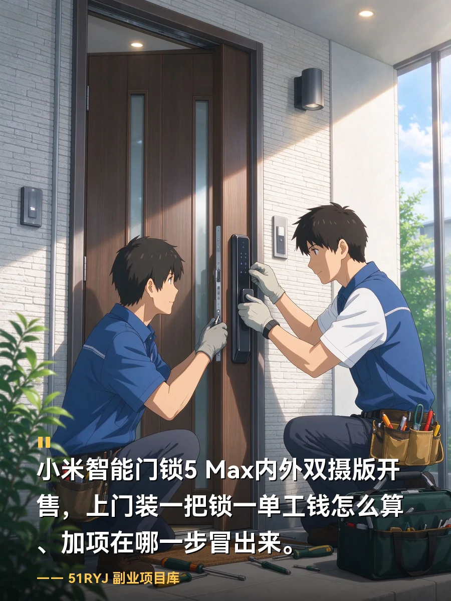 小米智能门锁 5 Max 内外双摄版开售：上门装一把锁，一单工钱怎么算、加项在哪一步冒出来