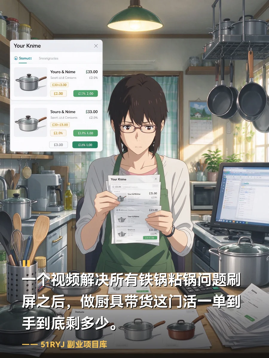 『一个视频解决所有铁锅粘锅问题』刷屏之后：做厨具带货这门活，一单到手到底剩多少