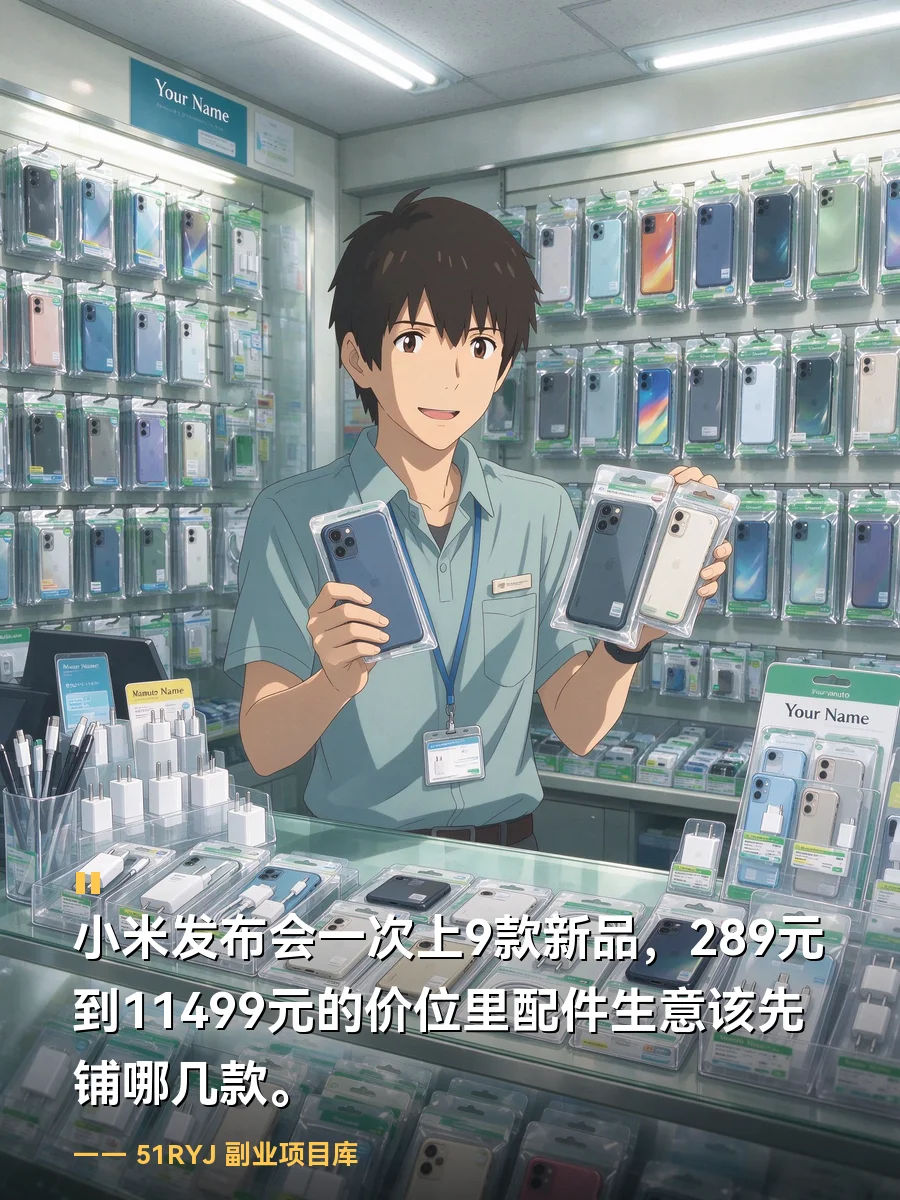 小米发布会一次上 9 款新品：289 元到 11499 元的价位里，配件生意该先铺哪几款