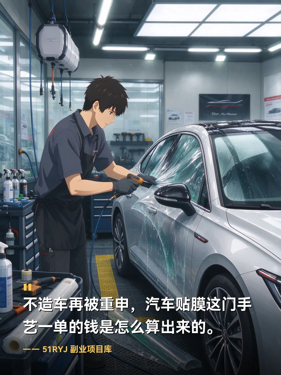 「不造车」再被重申：汽车贴膜这门手艺，一单的钱是怎么算出来的