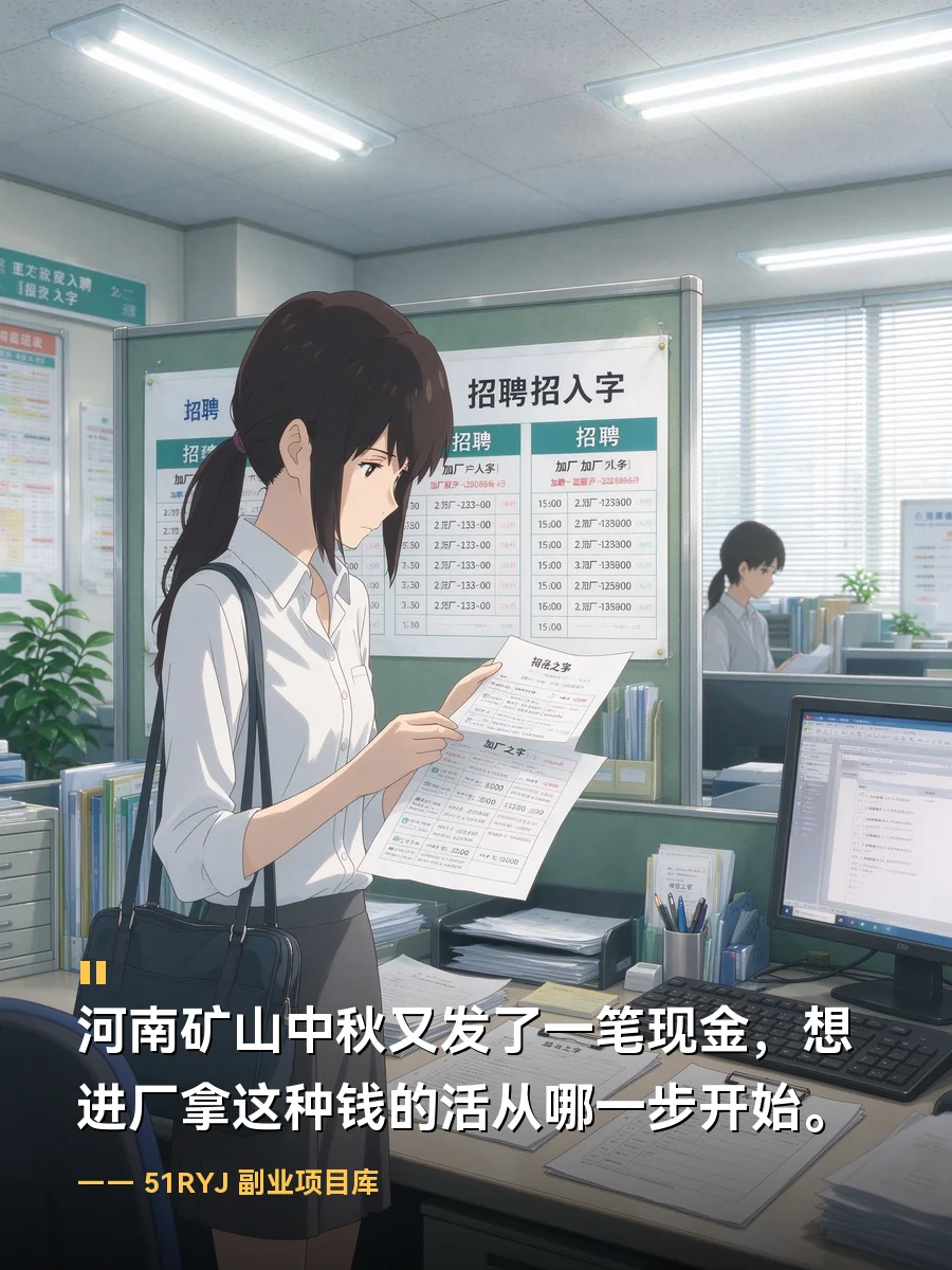 河南矿山中秋又发了一笔现金：想进厂拿这种钱的活，从哪一步开始