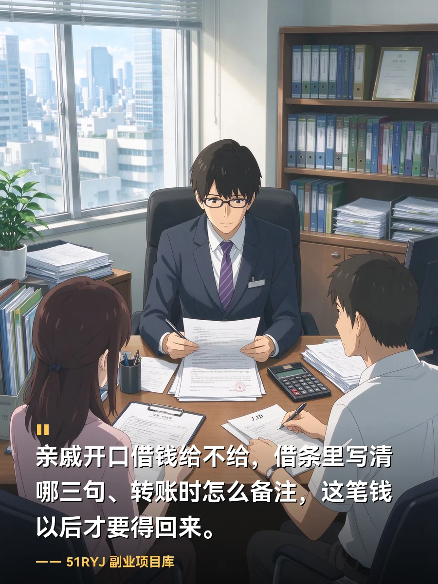 亲戚开口借钱给不给：借条里写清哪三句、转账时怎么备注，这笔钱以后才要得回来